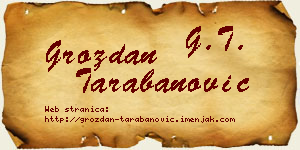 Grozdan Tarabanović vizit kartica